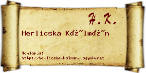 Herlicska Kálmán névjegykártya